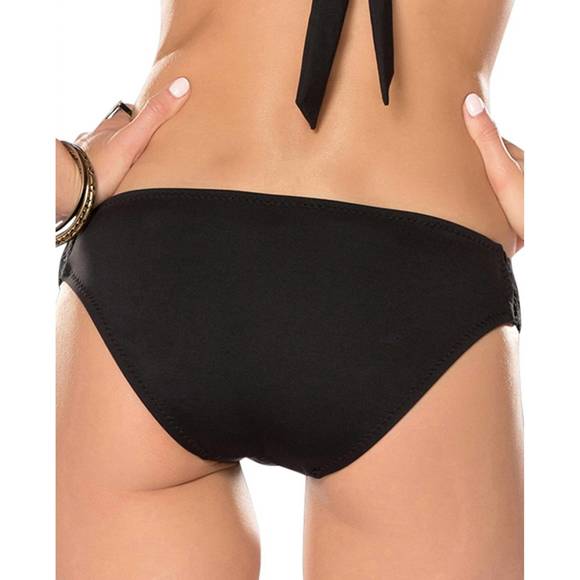 NEW BECCA women's siren open ringlet hipster bikini bottom in black - Picture 2 of 2